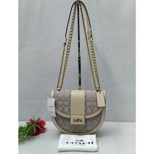 Coach Alie Signature Jacquard Ivory Chain Strap Crossbody Bag - NWT $550